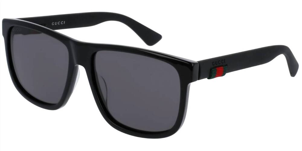 NEW GUCCI men's urban rectangle sunglasses in black